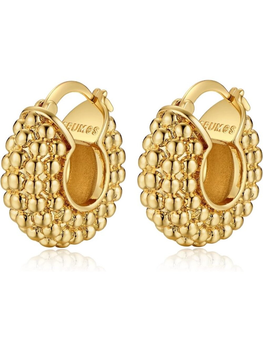Chunky 18K Gold Plated Hoop Earrings for Women | Thick Fashion Jewelry Gift Set